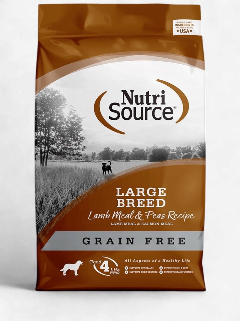NutriSource -Agneau de grande race et de petits pois, sans grains  26lbs
