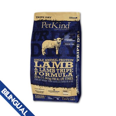 PetKind - Protéine unique agneau &amp; tripe d'agneau 25lbs, format: 25lbs