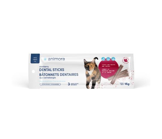 Animora Cranberry Dental Sticks for Cats, 3 Units, format: 3 unités