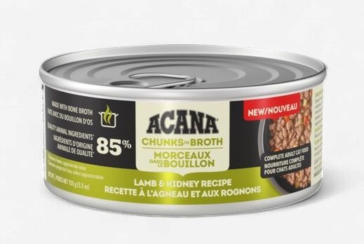 Acana - Wet Cat Food with Bone Broth 5.5oz, ingrédients: Agneau