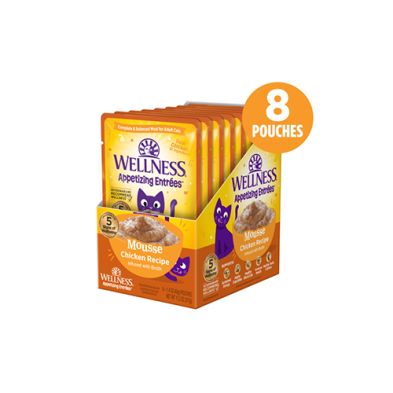 Wellness- Pochette entrées pour chat en mousse  infusé de bouillon 1.4oz unité, saveur: Poulet