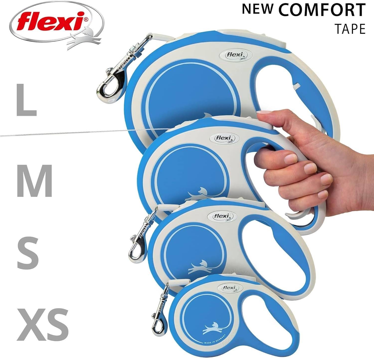 Flexi- Laisse rétractable avec Ruban modèle Comfort
