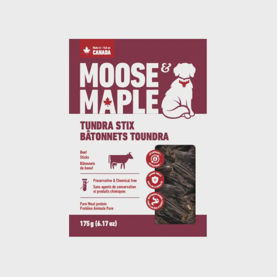 Moose &amp; Maple - Gateries pour chien, bâtonnets toundra, 175g, saveur: Boeuf