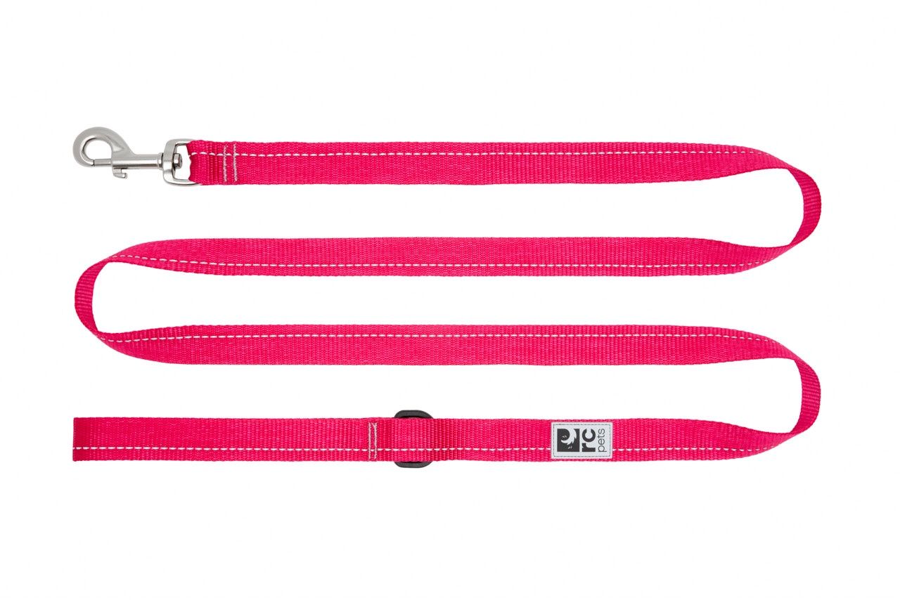 RcPets - Laisse de base en nylon avec réflecteur, couleur: Azalée, taille: 1''x4'