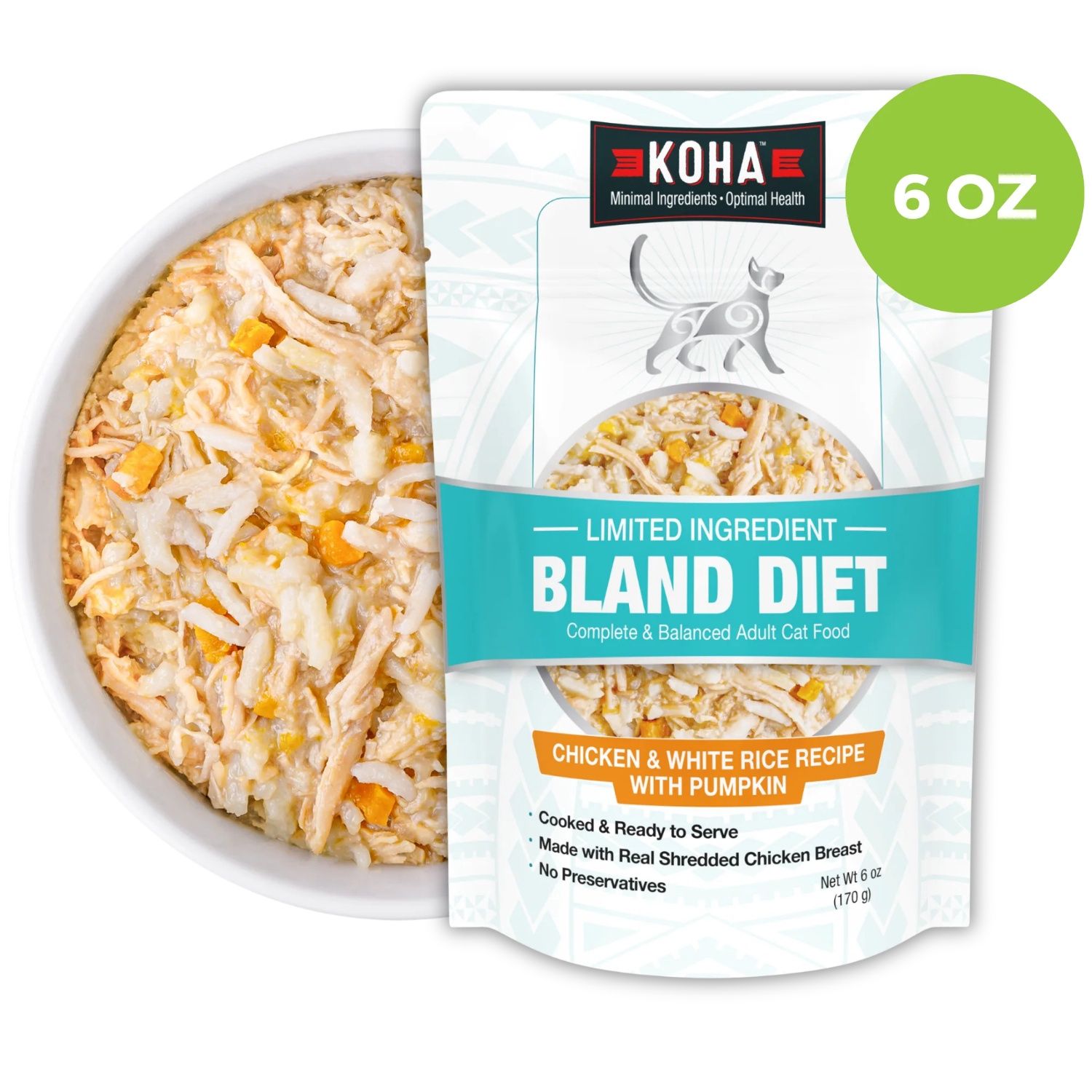 Koha Bland Diet- Chicken and White Rice, Limited Ingredient Pouch for Cats 170g