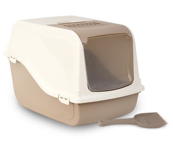 Bergamo - Litter Box with Dome and Door, Ariel, couleur: Mocaccino