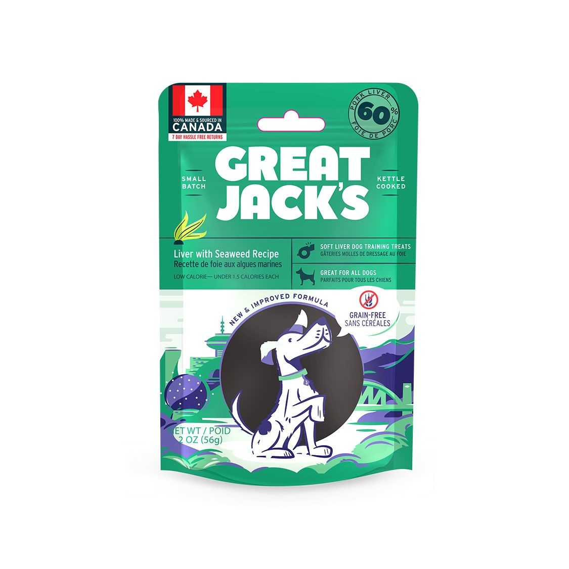 Great Jacks - Soft Training Treats with Liver and Seaweed, format: 198gr