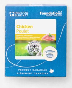 Red Dog Blue Kat - Cru Foundations, Poulet pour chat 4X1/4lb (113g)