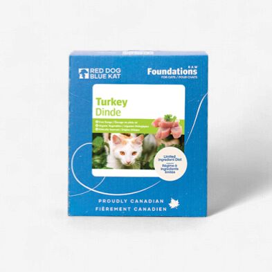 Red Dog Blue Kat - Cru Foundations, Dinde pour chat 4X1/4lb (113g)