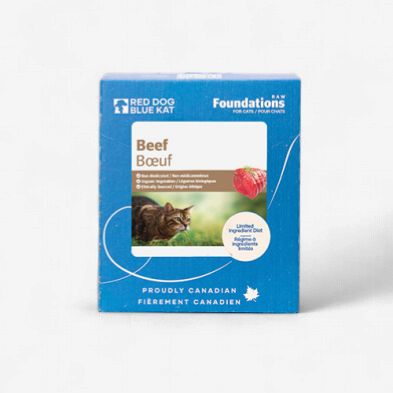 Red Dog Blue Kat - Cru Foundations, Boeuf pour chat 4X1/4lb  (113g)