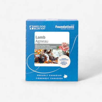 Red Dog Blue Kat - Cru Foundations, Agneau pour chat 4X1/4lb (113g)