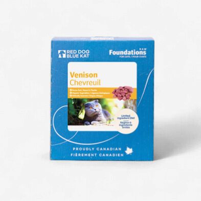 Red Dog Blue Kat - Cru Foundations, Venaison pour chat 4X1/4lb (113g)