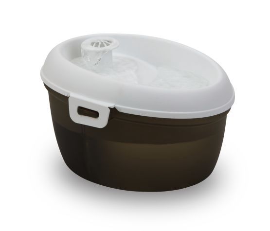 H2O - Mini Cat Water Fountain, 1.2 Liter, couleur: Noir et Blanc