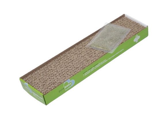 Vanness - Grattoir en Carton avec Herbes à Chat, modèle: Simple