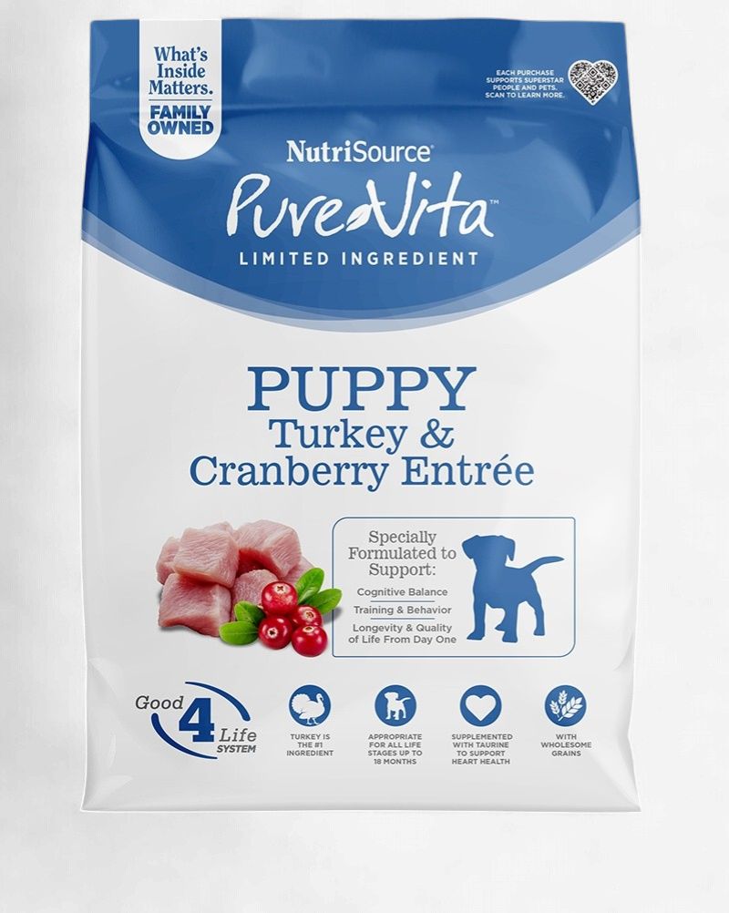 PureVita - Entrée de Dinde &amp; Canneberge Chiot, format: 4  lb