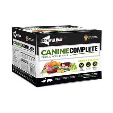 Iron Will Raw - Crue pour chien, Canine Complete, Canard et Porc - 6lbs
