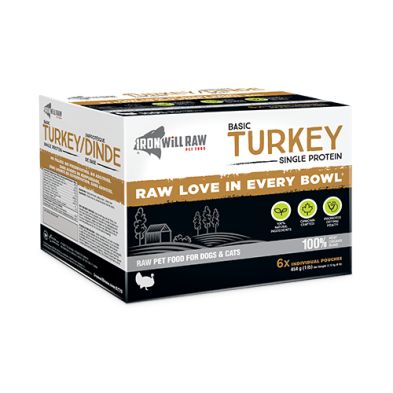 Iron Will Raw - Crue pour chien et chat, Basic Turkey - 6lbs