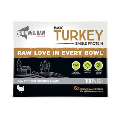 Iron Will Raw - Crue pour chien et chat, Basic Turkey - 6lbs