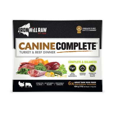 Iron Will Raw - Crue pour chien, Canine Complete, Dinde et Boeuf - 6lbs