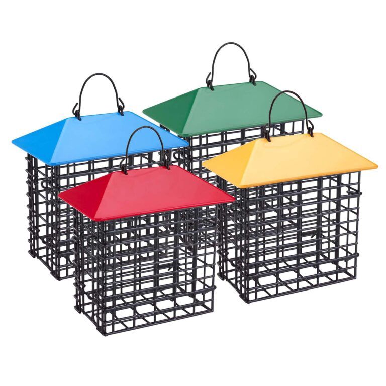 More Birds - Mangeoire, Cage à suif double avec toît de couleur