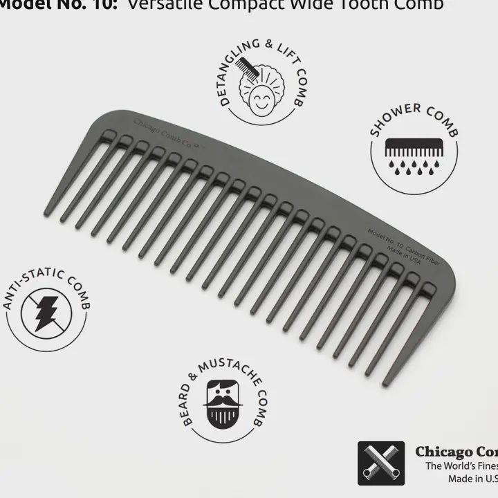 Chicago Comb Co.-Peigne pour animaux, en fibre de carbone anti-statique