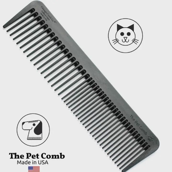 Chicago Comb Co.-Peigne pour animaux, en fibre de carbone anti-statique