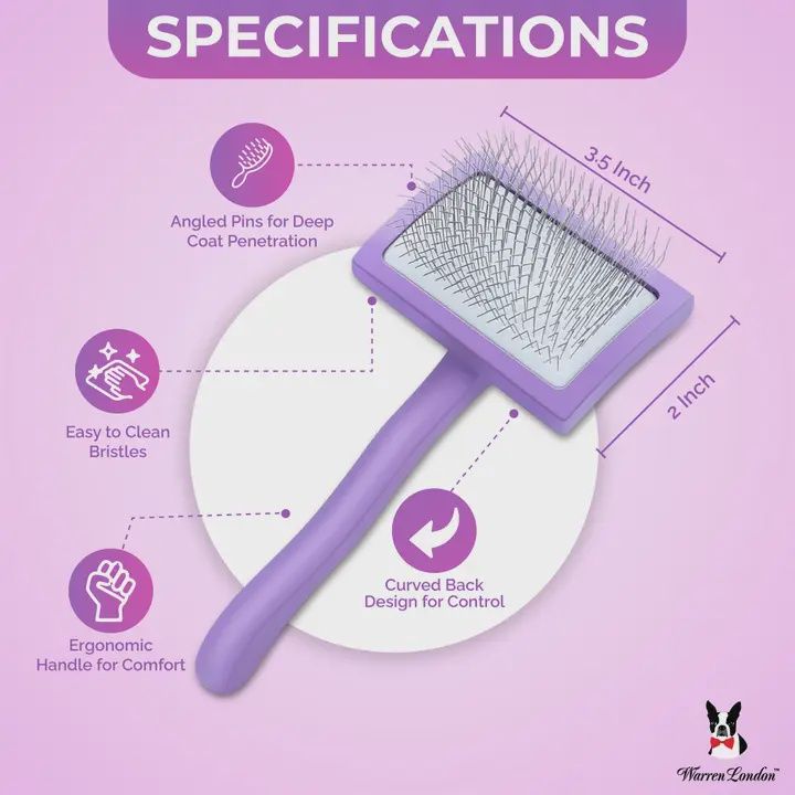 Warren London Dog Products- Brosse  de type slicker de précision, taille moyenne