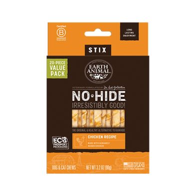 Earth Animal - No-Hide bâtonnets mince (stix) au poulet pour chien et chat