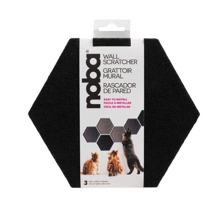 Noba - Griffoir mural hexagonal noir (3 unités)