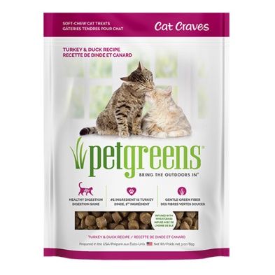 Bellrock- Petsgreens gâterie pour chat semi-humide,  ''cats crave'' 3oz, ingrédients: Dinde &amp; canard