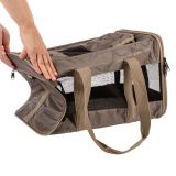Sherpa -Sac de transport pour chiens et chats à parois souples approuvé par les compagnies aériennes, deluxe, gris bois flotté, grand