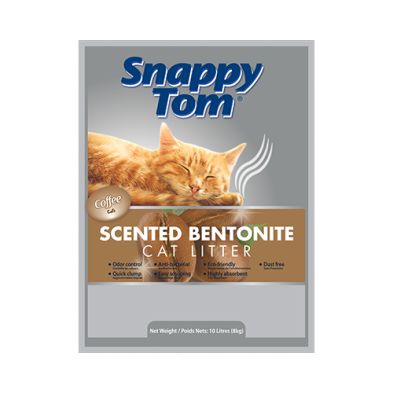 Snappy Tom- Litière Bentonite agglomérante a très gros grains 8kg, odeur: Café