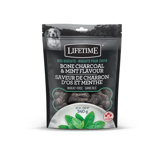 Lifetime- Biscuits Pour Chien à Saveur De Charbon D'os/menthe 340gr