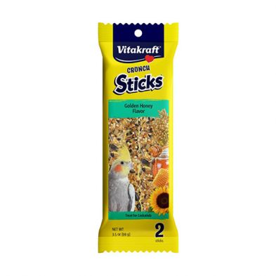 Vitakraft- Crunch Sticks, baton pour Cockatie, miel doré 3.5z
