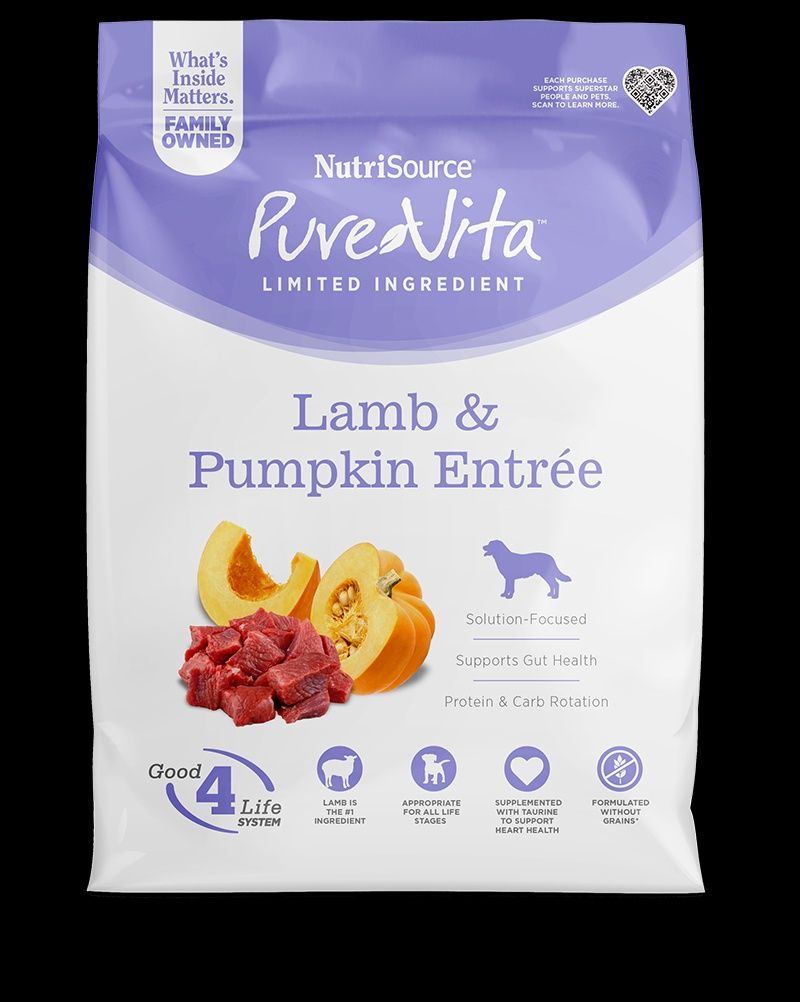 PureVita - Entrée d'Agneau &amp; Citrouille, Sans Grains, format: 25 lb