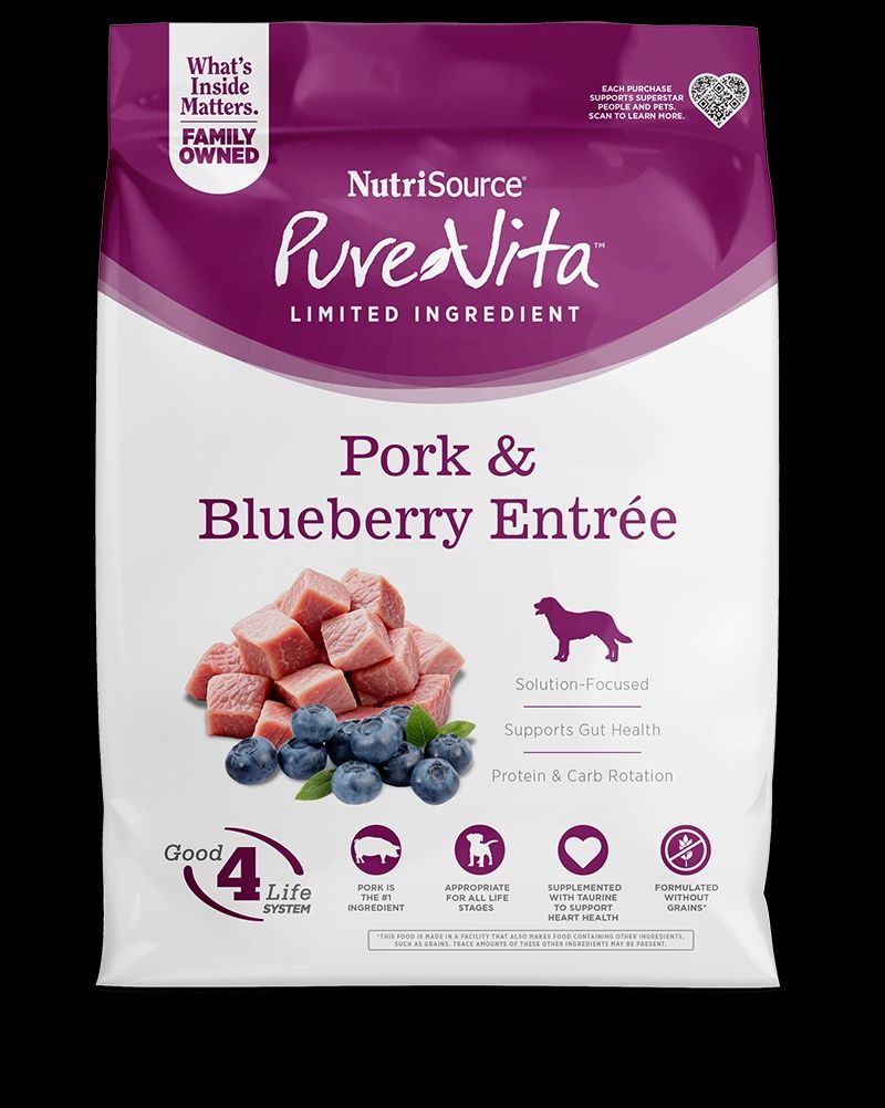 PureVita - Entrée de Porc &amp; Bleuets, Sans Grains, format: 25 lb
