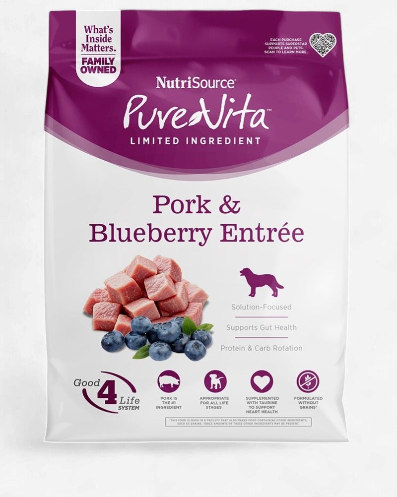 PureVita - Entrée de Porc &amp; Bleuets, Sans Grains, format: 25 lb