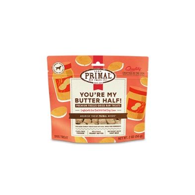 Primal -Gâterie lyophilisé '' Raw Crunchy'' 2oz, ingrédients: My butter half