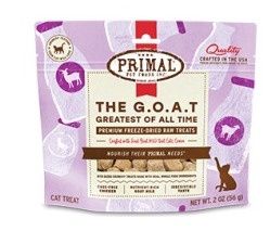 Primal -Gâterie lyophilisé '' Raw Crunchy'' 2oz ''Greatest of all time'' au lait de chèvre