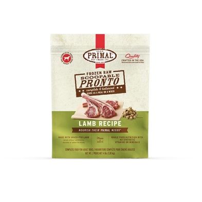 Primal - Pronto, Nourriture crue pour chien en bouchées 4 lbs, ingrédients: Agneau