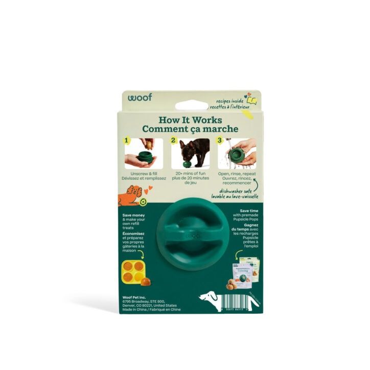 Woof Pet- Pupsicle vert, jouet a remplissage