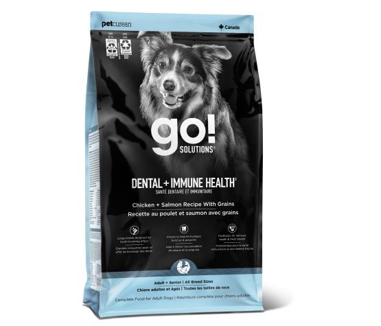Go! -Santé Dentaire Et Immunitaire Pour Chien Poulet Et Saumon Avec Grains, format: 18lbs
