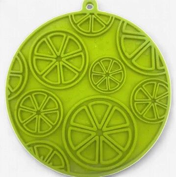 SodaPup -Tapis de léchage d’enrichissement eMat motif agrumes avec ventouses