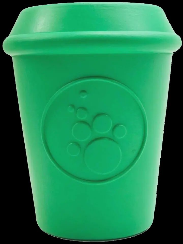 SodaPup -Jouet à mâcher durable en caoutchouc en forme de tasse à café avec distributeur de friandises