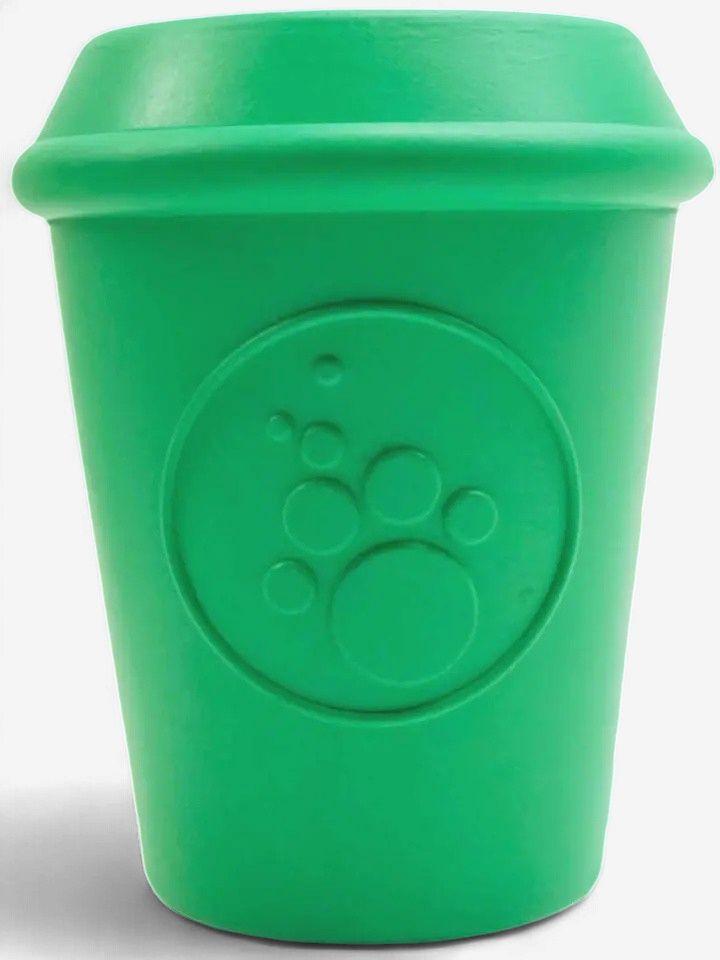 SodaPup -Jouet à mâcher durable en caoutchouc en forme de tasse à café avec distributeur de friandises