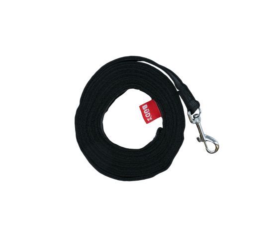 Bud'z - Laisse d'entraînement de Type Longe, Avec Bandes Antidérapentes, Noire, 1 pouce, format: 15'x1''