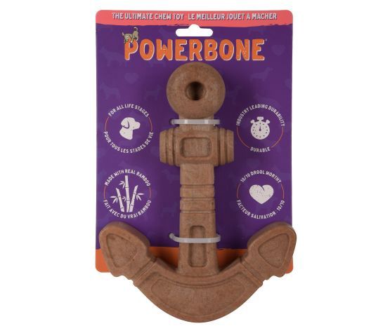 Powerbone - Jouet à Mâcher Pour Chien, Nylon &amp; Bambou - Ancre 8''