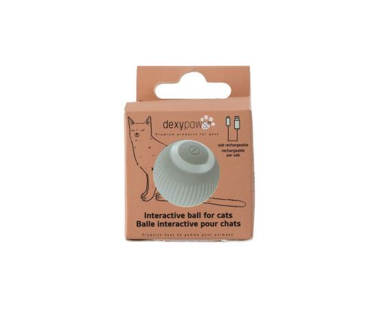 Dexypaws - Jouet intéractif Pour Chat, Boule Rotative Intelligente, Vert Sauge