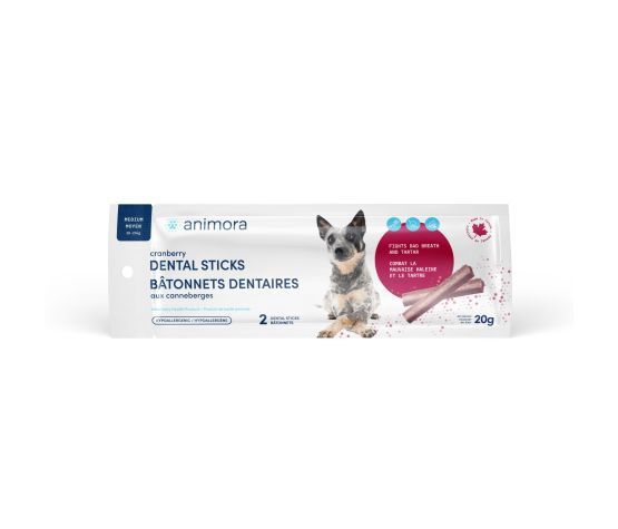 Animora - Bâtonnets Dentaires Aux Canneberges Pour chien, Moyen, format: 2 unités
