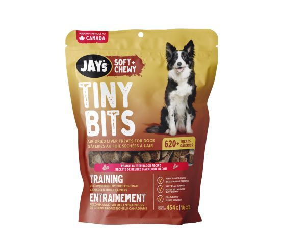 Jay's- Tiny Bits, Gâteries D'entrainement Pour Chien au beurre d'arachides et bacon
